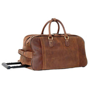 Ashwood Leather Chelsea Veg Tan Albert Wheeled Travel Holdall - Mud Brown