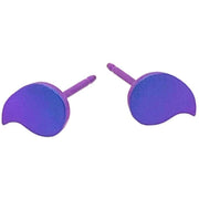 Ti2 Titanium Drop Shape 6mm Stud Earrings - Imperial Purple