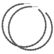 Ti2 Titanium Large Twisted Hoop Earrings - Black
