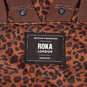 Roka Canfield B Medium Recycled Canvas Backpack - Mini Leopard Brown