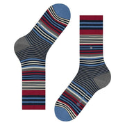 Burlington Stripe Socks - Marine Blue