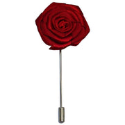 Bassin and Brown Rose Jacket Lapel Pin - Wine Red
