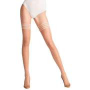 Falke Pure Matt 20 Denier Stay Up Stockings - Powder Tan