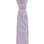 Michelsons of London Defined Paisley Polyester Tie and Pocket Square Set - Pink