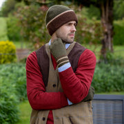Dents Rib Knit Wool Beanie Hat - Olive Green