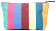 Roka Maida Vale Small Cotton Canvas Pouch - Wide Multi Stripe