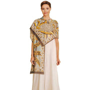 powder-patterned-palms-cotton-scarf---beigebrownyellow-34326658