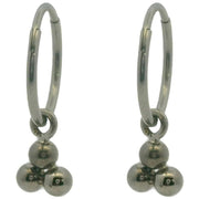 ti2-titanium-triple-bead-charm-hoop-earrings---natural-polished-silver-34330767