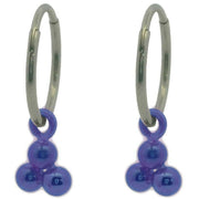 ti2-titanium-triple-bead-charm-hoop-earrings---purple-34330759