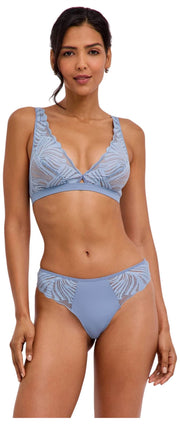 Falke Delicate Touch Triangle Bralette - Blue Steel