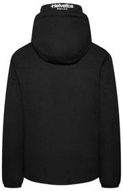 Helvetica Mountain Pioneers Eyeblock Hooded Windbreaker Jacket - Black