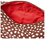 Roka Mayfair Small Cotton Canvas Wash Bag - Brown Dot