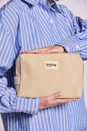 Hindbag Leon Woven Toiletry Bag - Nude Beige
