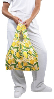 Kind Bag London Medium Reusable Bag - Lemons Yellow/Green