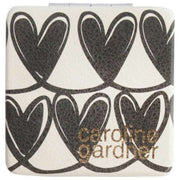 caroline-gardner-mono-linked-hearts-square-pocket-mirror---creamblack-35904041