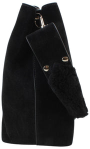 Vivienne Westwood Lottie Suede Small Shoulder Bag - Black