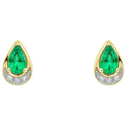 elements-gold-teardrop-emerald-and-diamond-9ct-gold-earrings---green-35461383