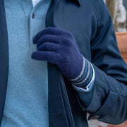 Dents Salcombe Rib Knit Gloves - Navy