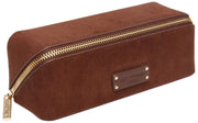 Alice Wheeler London Kensington Small Suede Train Case - Chocolate Brown
