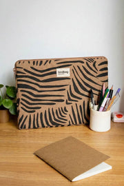 Hindbag Ava Small 13inch Laptop Case - Cinnamon Zebra Brown