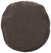 Dents Grafham Herringbone Tweed Flat Cap - Chocolate Brown