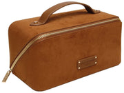 Alice Wheeler London Kensington Suede Train Case - Fudge Tan
