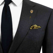 Bassin and Brown Skull Lapel Pin - Silver