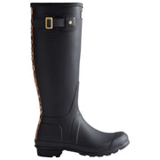 Hunter Original Tall Leopard Backstrap Wellington Boots - Black/Beige