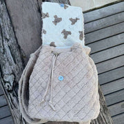 Moon Nude Teddy Flap Backpack - Brown/Cream