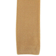 David Van Hagen Plain Knitted Tie - Gold
