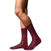 Falke No4 Pure Silk Midcalf Socks - Barolo Red