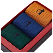 London Sock Company Merino Heroes 3-Pair Sock Box Set - Yellow/Blue/Green