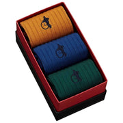 London Sock Company Merino Heroes 3-Pair Sock Box Set - Yellow/Blue/Green