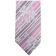 Knightsbridge Neckwear Unique Floral Tie - Pink/Grey