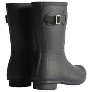 Hunter Original Short Tartan Lined Wellington Boots - Black