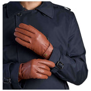 Isotoner Perforated Leather Strap Gloves - Tan
