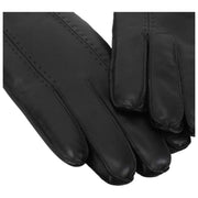 Isotoner Stitch Detail Leather Gloves - Black