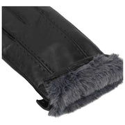 Isotoner Stitch Detail Leather Gloves - Black