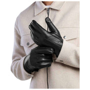 Isotoner Stitch Detail Leather Gloves - Black