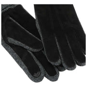 Isotoner Suede Knit Cuff Gloves - Black
