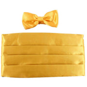 Knightsbridge Neckwear Bow Tie and Cummerbund Set - Yellow