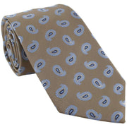 Michelsons of London Spring Pine Tie and Pocket Square Set - Taupe Brown