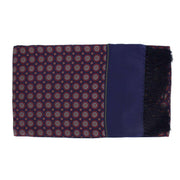 Michelsons of London Vintage Medallion Silk and Wool Scarf - Navy