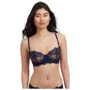 Skarlett Blue Entice Lace Balconette Bra - Black/Midnight Navy