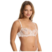 Skarlett Blue Entice Lace Balconette Bra - White/Nylon Tan