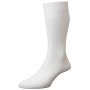 Pantherella Danvers Rib Cotton Lisle Socks - White