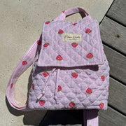 Moon Nude Strawberry Flap Backpack - Pink/Red