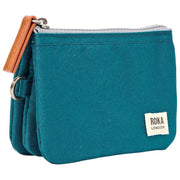 Roka Carnaby Small Recycled Canvas Wallet - Deep Teal Blue