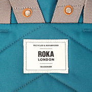 Roka Finchley Small Recycled Canvas Backpack - Deep Teal Blue
