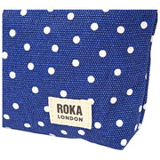 Roka Maida Vale Small Cotton Canvas Pouch - Navy Polka Dot